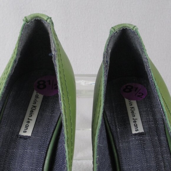 Calvin Klein Jeans “Hallen” Espadrille Wedge Heels – Green/Blue – Women’s Size 8 - Picture 13 of 15
